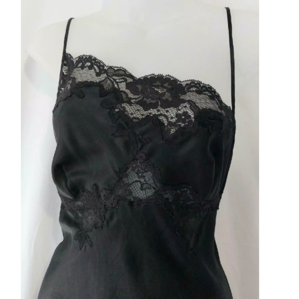 SOLD // Vintage 90’s Y2K 100% Silk Slip Dress Silk Dress - Picture 5 of 8